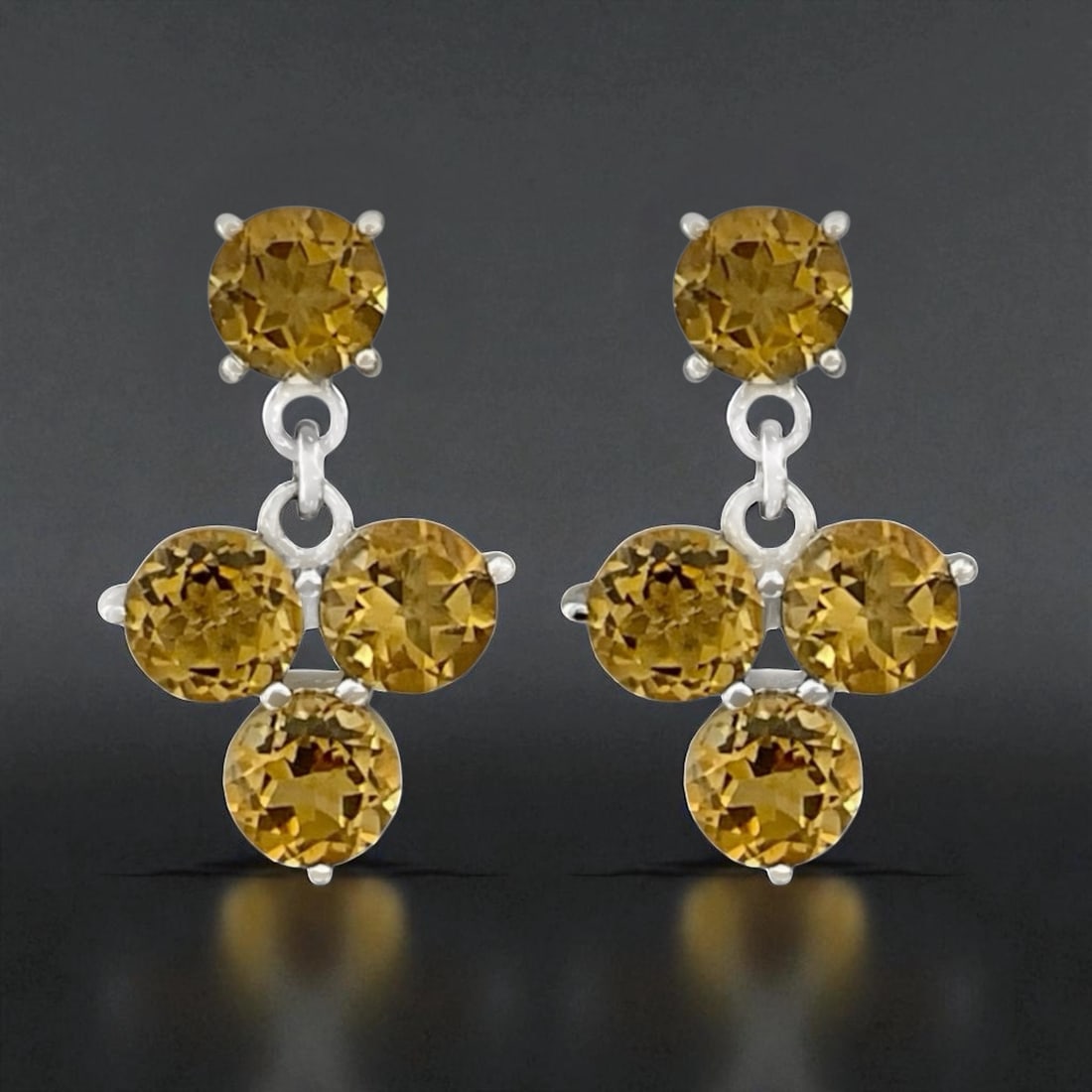 Stunning Citrine Sterling Silver Earrings (1 of 1)