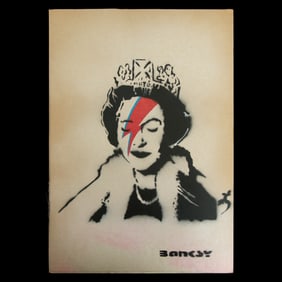 Banksy Cardboard Artwork, "Regal Rebel" (after)