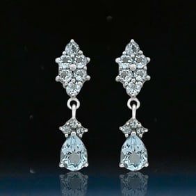Majestic Blue Topaz Sterling Silver Earrings