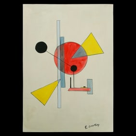 El Lissitzky Geometric Pattern, Suprematism Style Mixed Media