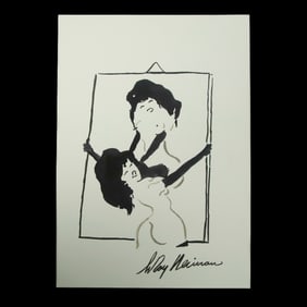 LeRoy Neiman Mixed Media Watercolor – Reflection and Identity