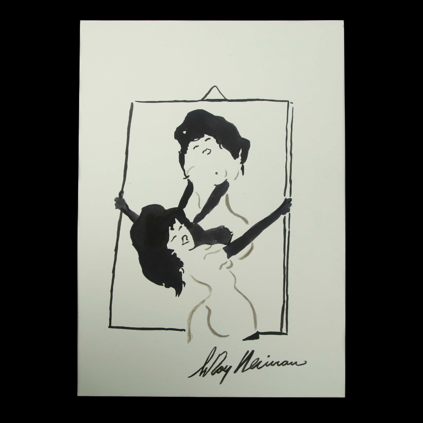 LeRoy Neiman Mixed Media Watercolor – Reflection and Identity: Title: LeRoy Neiman Mixed Media Watercolor – Reflection and Identity Description: We are delighted to present this intriguing LeRoy Neiman mixed media watercolor, a masterful exploration of self