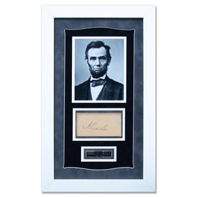 Abraham Lincoln Signed Document Cut, Forensically Authenticated
