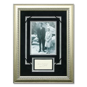 Charles A. Lindbergh & Anne Morrow Lindbergh Signed Document Cut