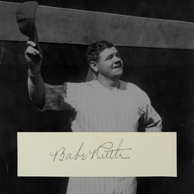 Babe Ruth Signed Document Cut, Forensically Authenticated