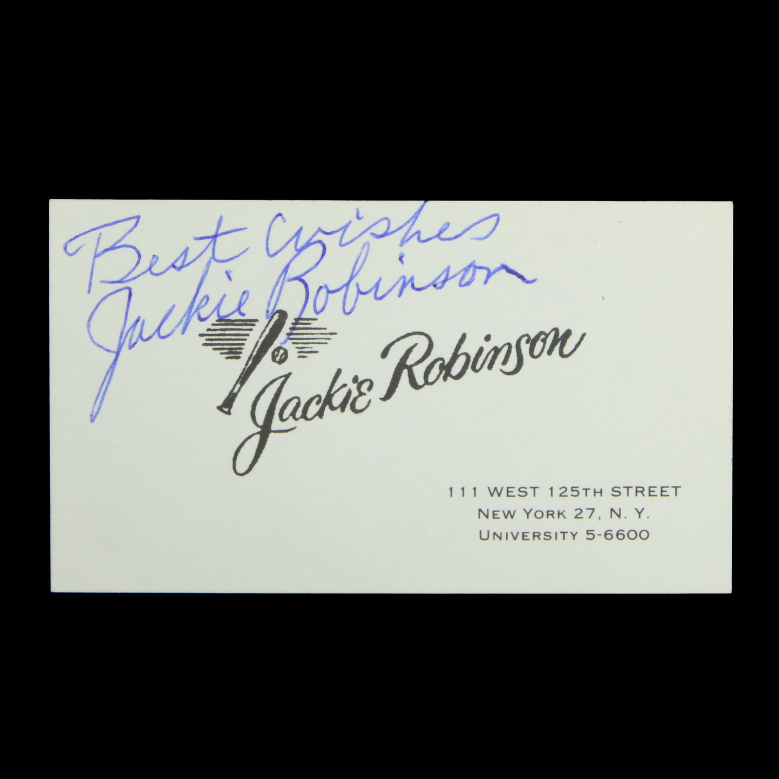 Jackie Robinson Signed Business Card (1 of 4)