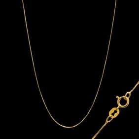 10K Gold 18" Box Chain with Spring Ring Clasp