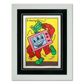 Keith Haring Attributed Mixed Media Art