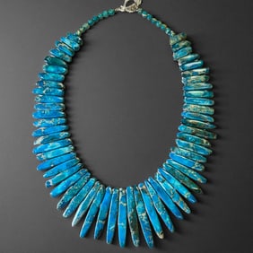 Boho Style Turquoise Oceanic Graduated BIB Necklace