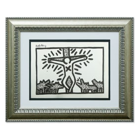 Attribution to Keith Haring — Man on Cross with Barking Dogs