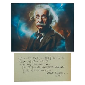 Albert Einstein Signed Equation Sheet (1947), Forensically Authenticated