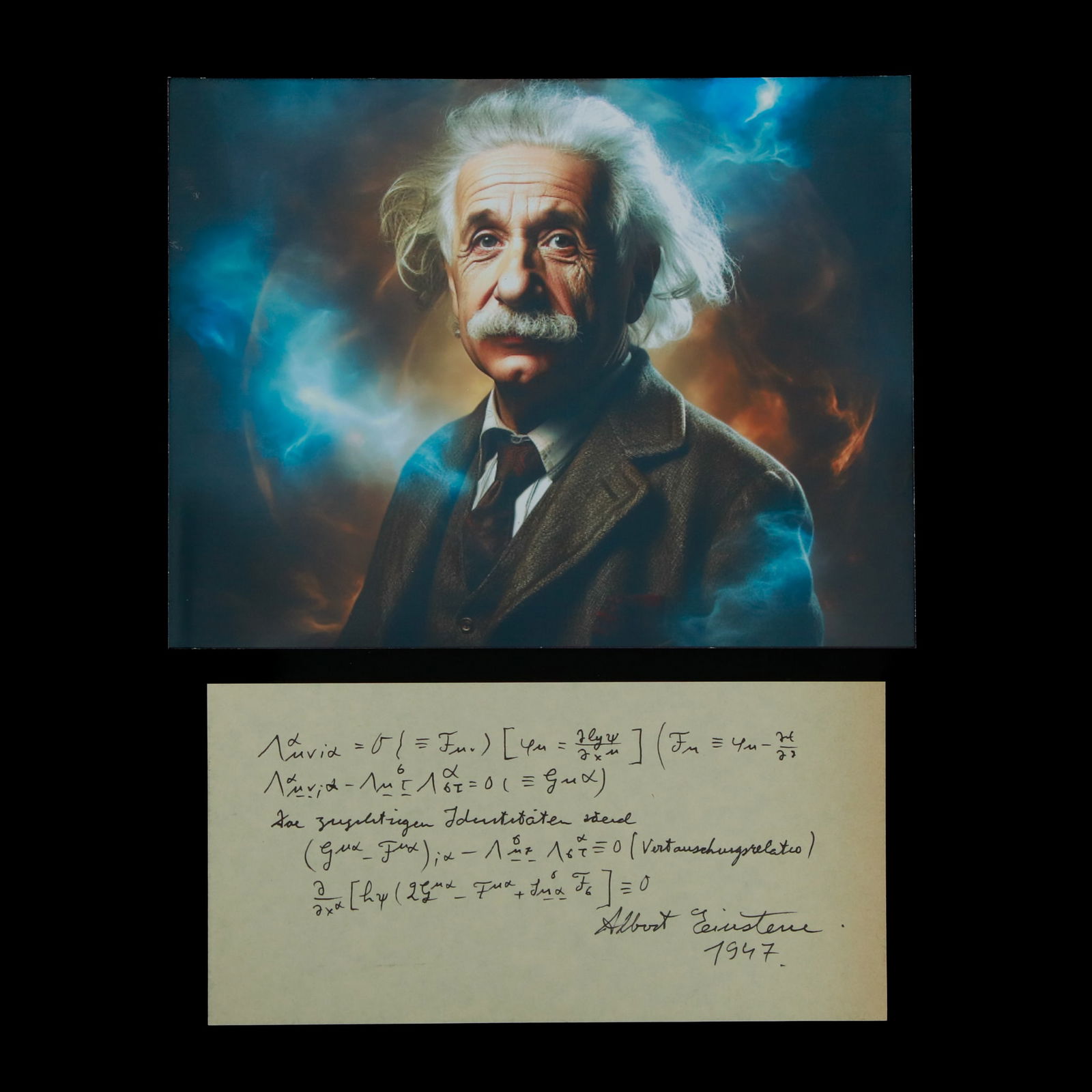 Albert Einstein Signed Equation Sheet (1947), Forensically Authenticated (1 of 4)