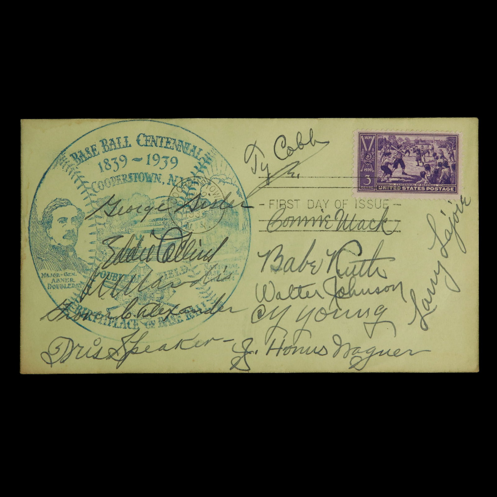 Hall of Famers Signed Baseball Centennial Envelope (1839-1939) (1 of 5)