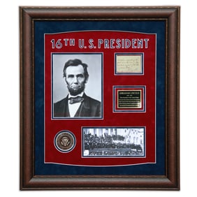 Abraham Lincoln Signed Document Cut, Forensically Authenticated