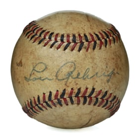 Lou Gehrig Signed Reach Baseball, Forensically Authenticated