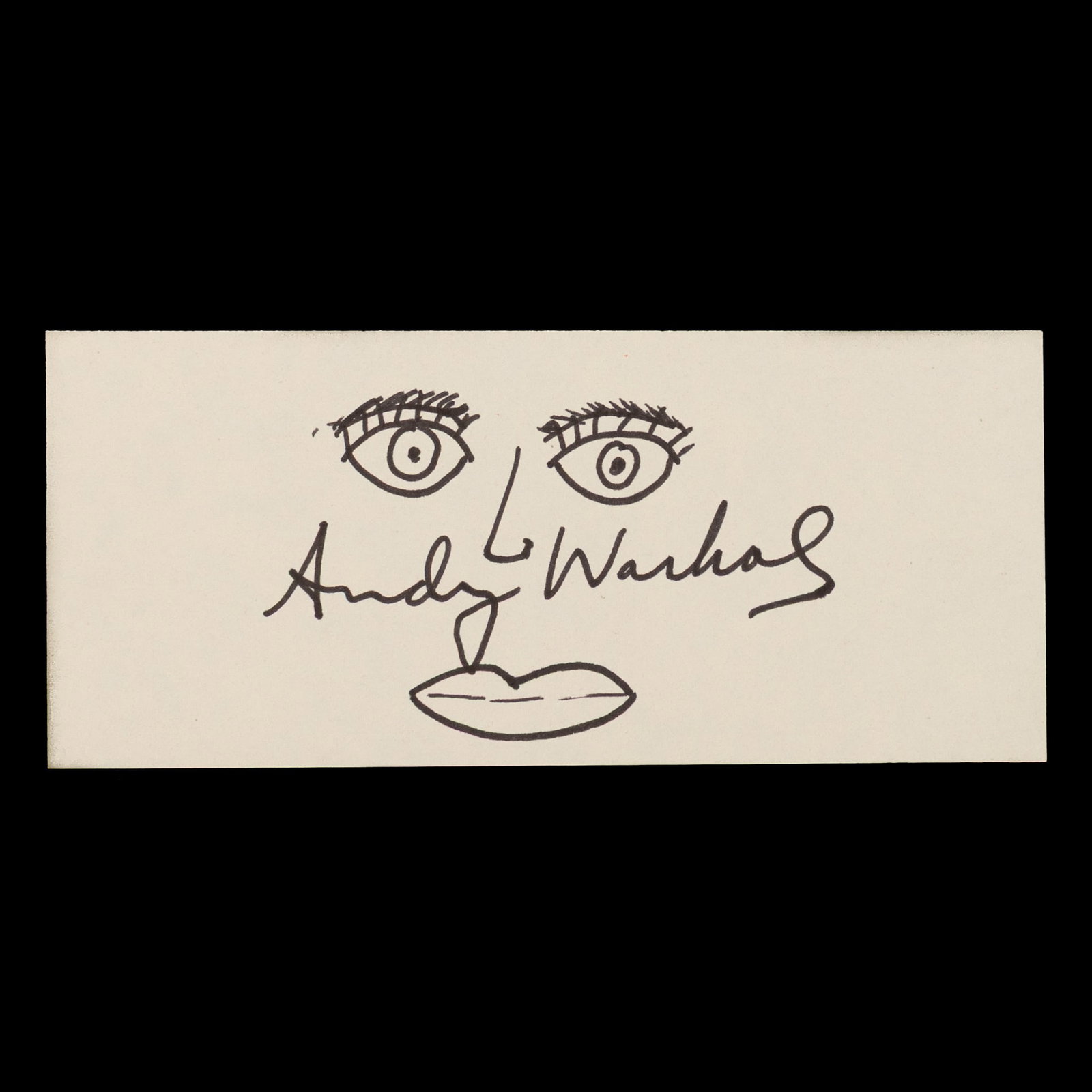 Andy Warhol Signed Document Cut with Original Doodle, Forensically Authenticated (1 of 7)