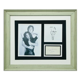 John Lennon and Yoko Ono Signed Document Cut
