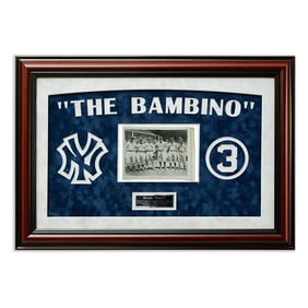 Babe Ruth Signed B&W Photograph — Historic Cobb Era All-Star Assembly