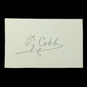 Ty Cobb Signed Document Cut, Forensically Authenticated