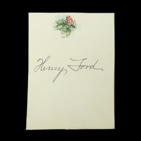 Henry Ford Signed Document Cut