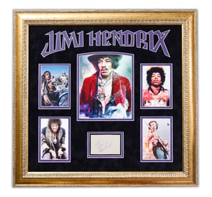 Jimi Hendrix Signed Document Cut, Forensically Authenticated