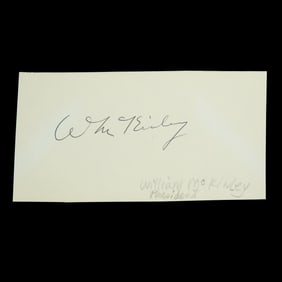 William McKinley Signed Document Cut, Forensically Authenticated