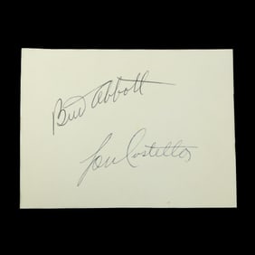 Bud Abbott & Lou Costello Signed Document Cut