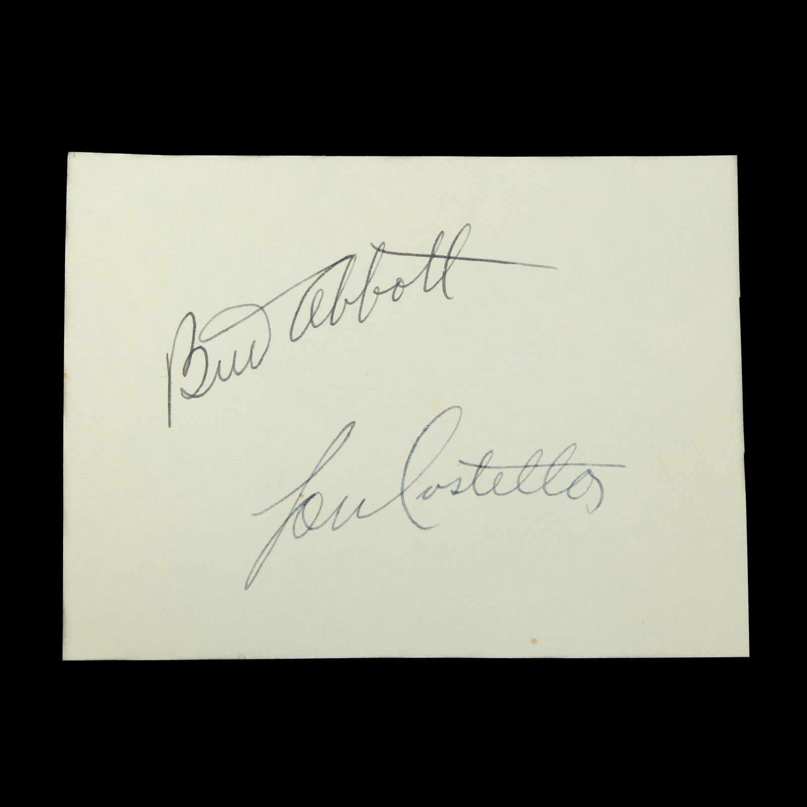 Bud Abbott & Lou Costello Signed Document Cut (1 of 3)