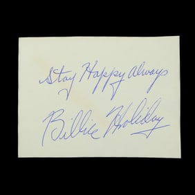 Billie Holiday Signed & Inscribed Document Cut
