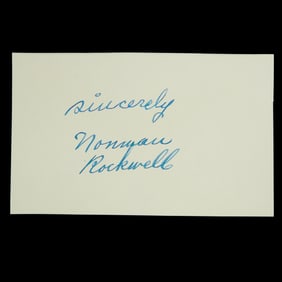 Norman Rockwell Signed & Inscribed Document Cut