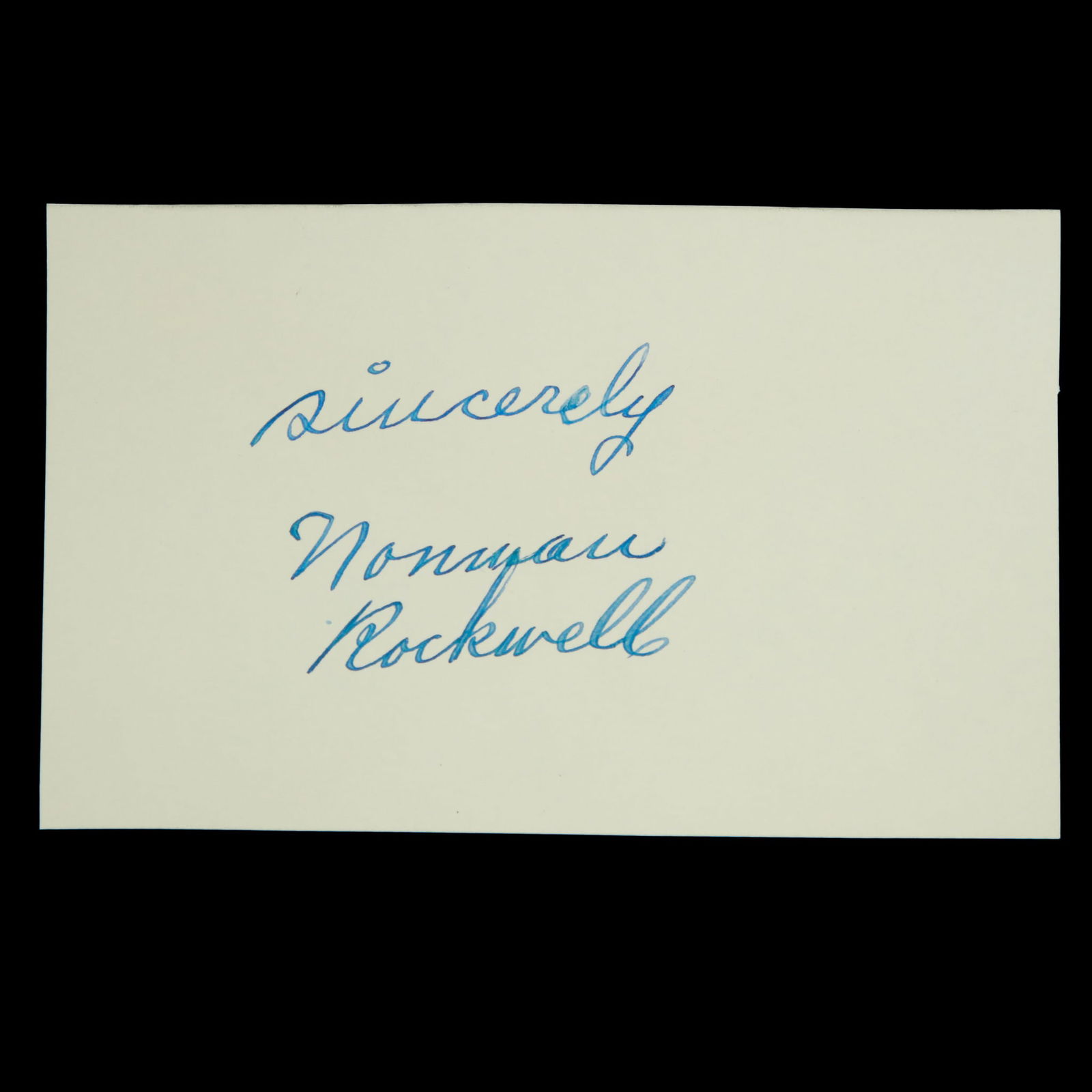 Norman Rockwell Signed & Inscribed Document Cut (1 of 3)