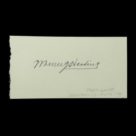 President Warren G. Harding Signed Document Cut