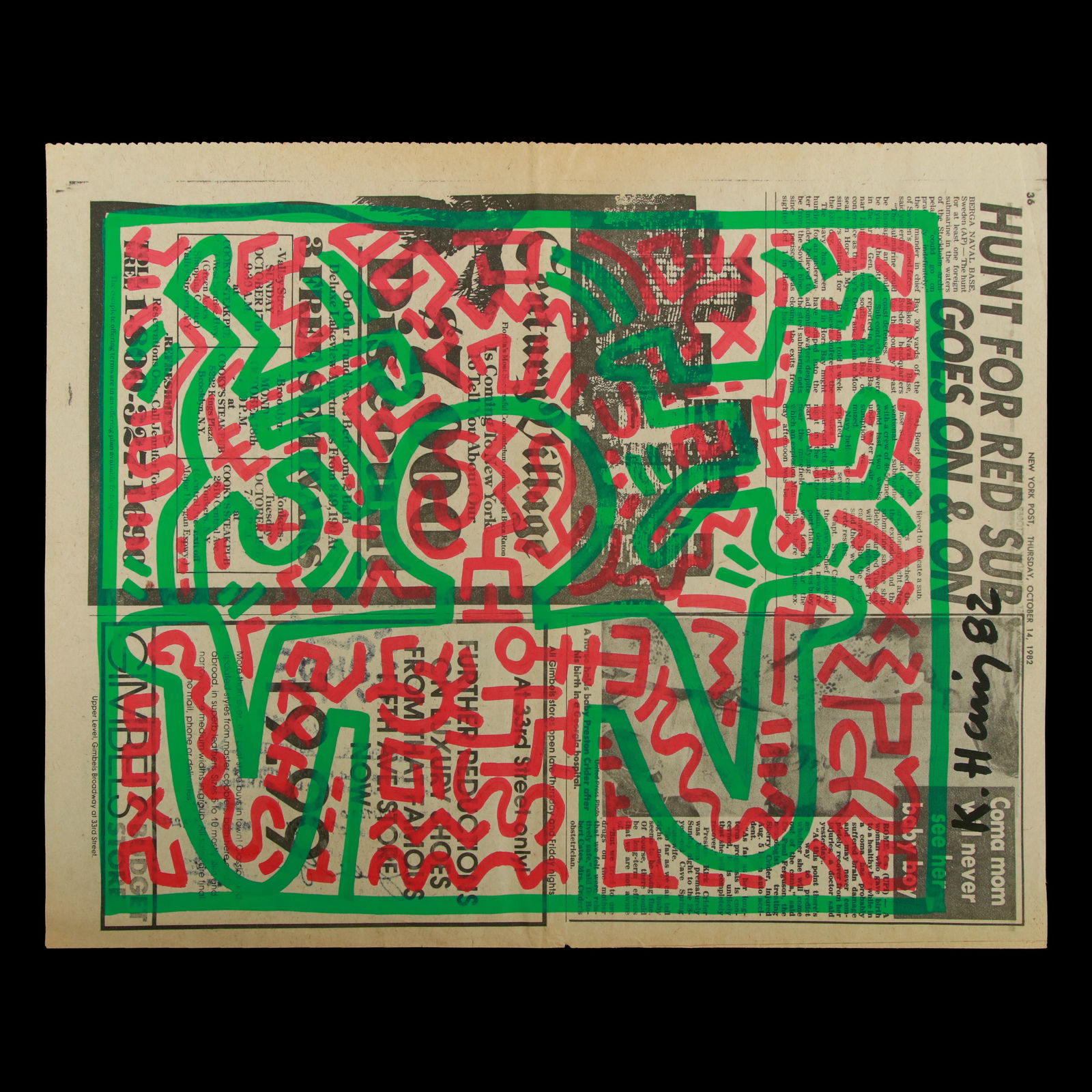 Keith Haring Inspired Newspaper Art (1982) (1 of 11)