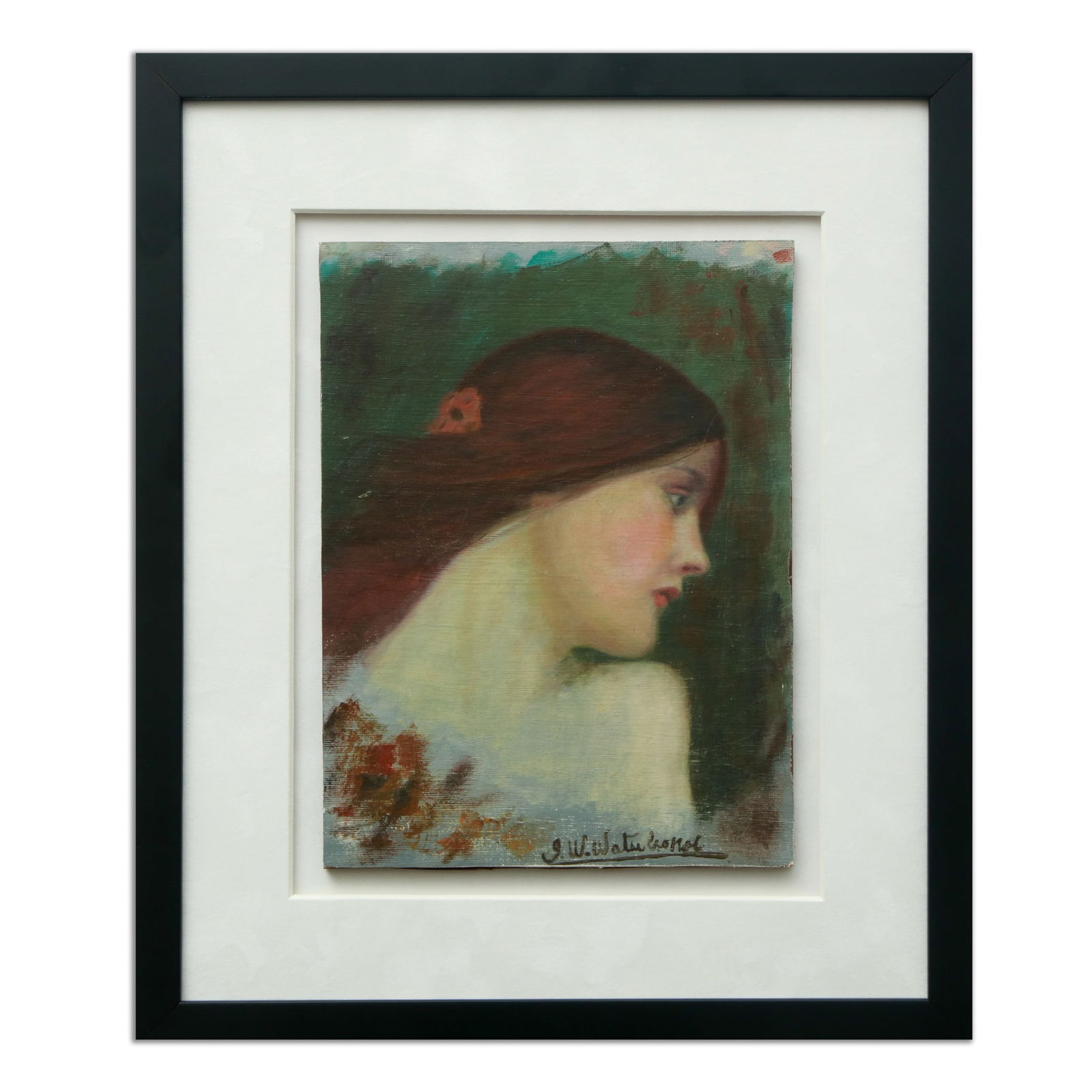 John William Waterhouse (1849-1917) "Study, Phyllis" - Portrait on Wood (1 of 13)