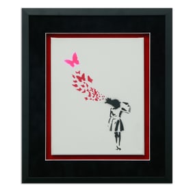 Banksy Canvas - "Butterfly Headshot" or "Butterfly Girl Suicide" (After)
