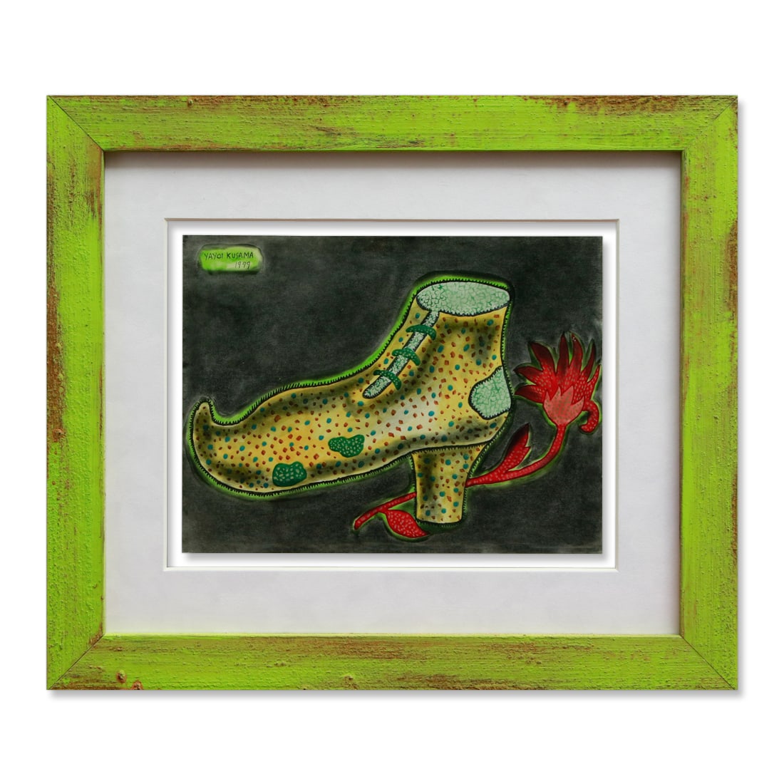Yayoi Kusama Exquisite Mixed Media Artwork: Title: "Speckled Dreams" – An Exquisite Mixed Media Artwork after to Yayoi Kusama Artwork Details: Medium: Mixed Media on Paper (Pencil Graphite, Color Pencils, Watercolor) Dimensions: 8.75 x 11.5 i