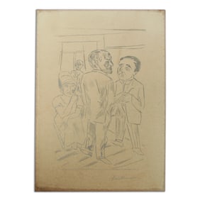 Max Beckmann Pencil and Graphite Drawing