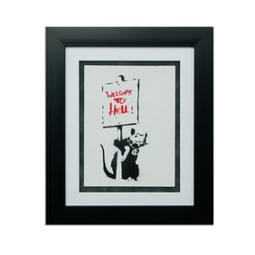 Banksy "Welcome to Hell" Rat with Peace Sign - After the Named Artist