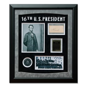 Abraham Lincoln Signed Document Cut, Forensically Authenticated