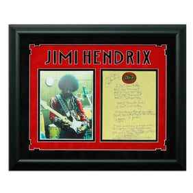 Jimi Hendrix Signed & Handwritten Lyrics to "I Don't Live Today"