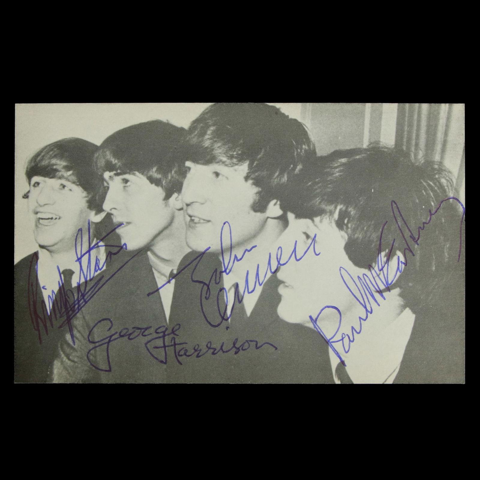Beatles Signed Vintage Black and White Photocard (1 of 10)