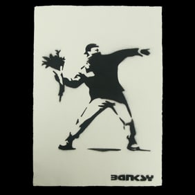 Banksy, "Love Is In The Air (Flower Thrower)"