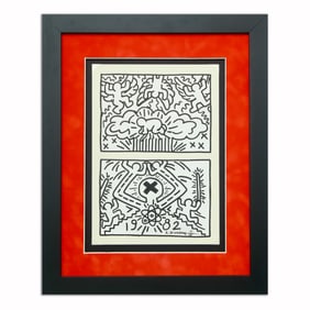 Keith Haring Attributed Artwork: Dual Composition (1982)
