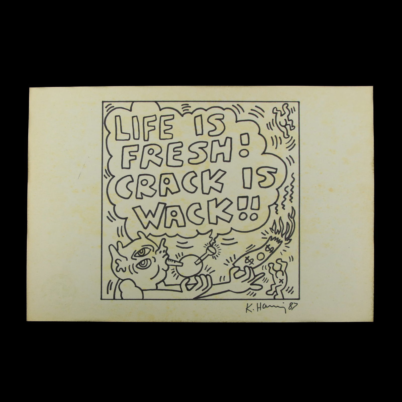 Keith Haring Marker Drawing on Paper (after) (1 of 10)