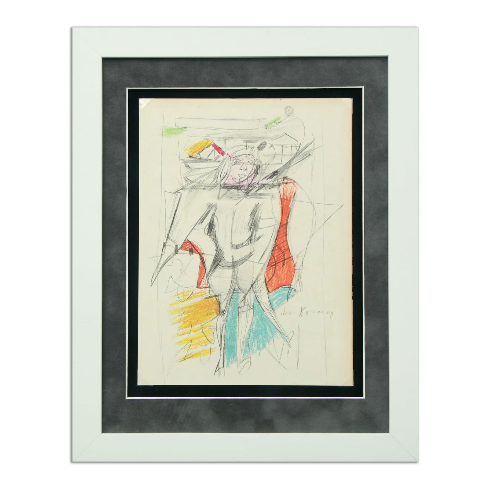 Willem de Kooning — Abstract Figure with Expressive Color, Mixed Media on Paper (1 of 10)