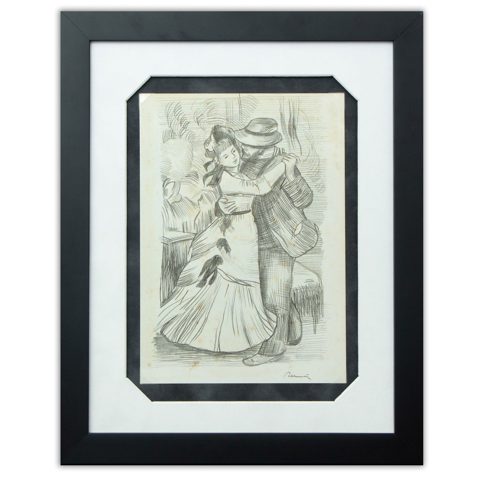Pierre-Auguste Renoir — Graphite Drawing of Dance at Bougival (after) (1 of 10)