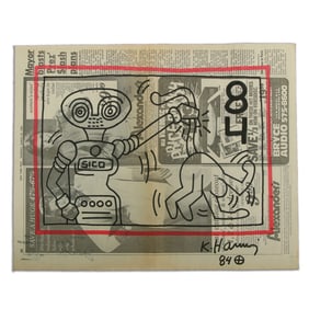 Keith Haring-Inspired Newspaper Art (1984)