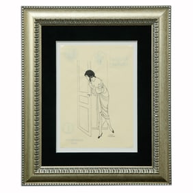 Gerda Wegener Elegant Woman at the Doorway Mixed Media on Paper