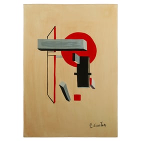 EL LISSITZKY Geometric Suprematist Composition Mixed Media