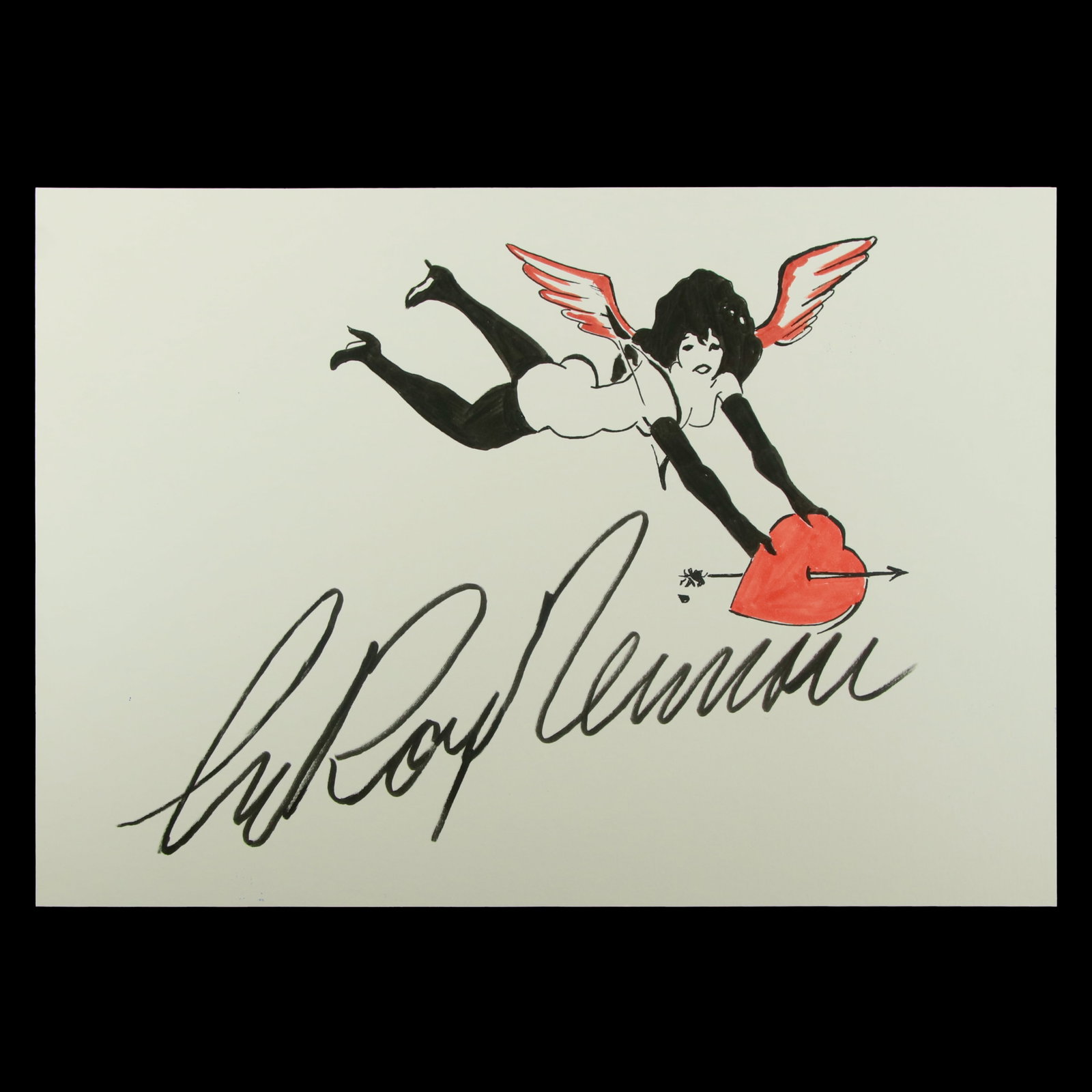 LeRoy Neiman: “A Love in Flight”: Title: “A Love in Flight” Artist: Style of LeRoy Neiman Item Details: Medium: Mixed Media Watercolor on Heavy Paper Dimensions: 8.25 x 11.75 inches (Unframed) Provenance and Presentation: 